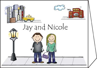 Pen At Hand Stick Figures Stationery - City Pen At Hand Stick Figures Stationery - City