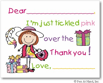Pen At Hand Stick Figures Stationery - Dressup (Fill-In Thank You Notes)