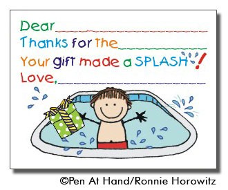 Pen At Hand Stick Figures Stationery - Pool - Boy (Fill-In Thank You Notes) Pen At Hand Stick Figures Stationery - Pool - Boy (Fill-In Thank You Notes)