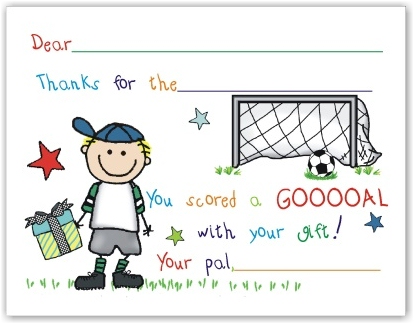 Pen At Hand Stick Figures Stationery - Soccer Boy (Fill-In Thank You Notes) Pen At Hand Stick Figures Stationery - Soccer Boy (Fill-In Thank You Notes)
