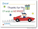 Pen At Hand Stick Figures Stationery - Sportscar (Fill-In Thank You Notes)
