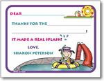 Pen At Hand Stick Figures Stationery - Swimming Pool Girl (Fill-In Thank You Notes)