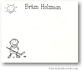 Pen At Hand Stick Figures Stationery - Hockey