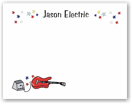 Pen At Hand Stick Figures Stationery - Electric Guitar (Theme)