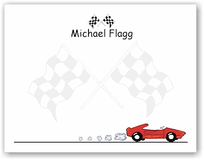 Pen At Hand Stick Figures Stationery - Race car (Theme)