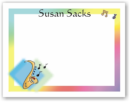 Pen At Hand Stick Figures Stationery - Saxaphone (Theme)