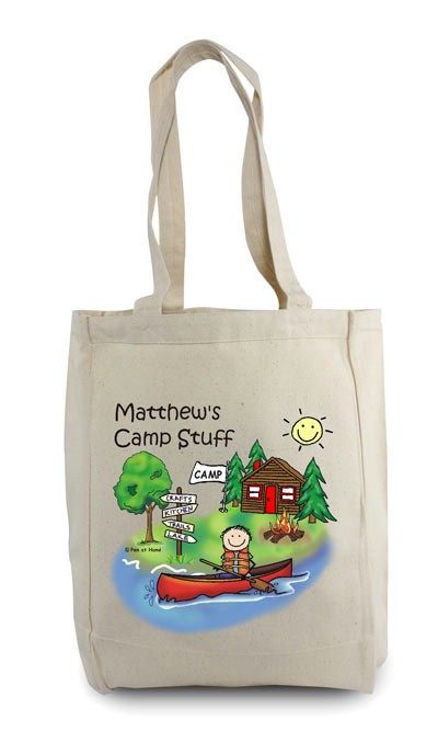 Pen At Hand Stick Figures - Tote Bag - Camp 2 Boy