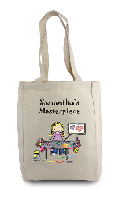 Pen At Hand Stick Figures - Tote Bag - Craft Girl