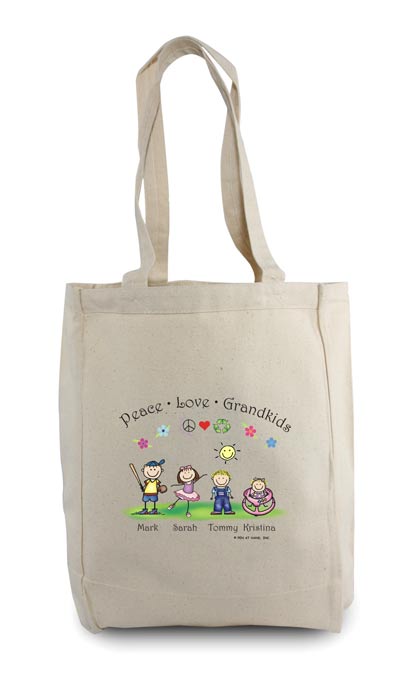 Pen At Hand Stick Figures - Tote Bag - Grandkids