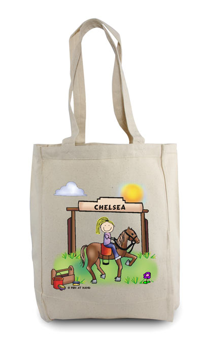 Pen At Hand Stick Figures - Tote Bag - Horseback