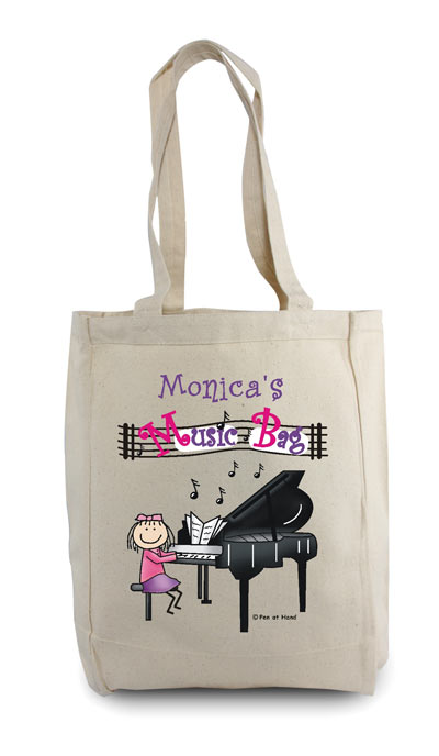 Pen At Hand Stick Figures - Tote Bag - Music 2 Girl