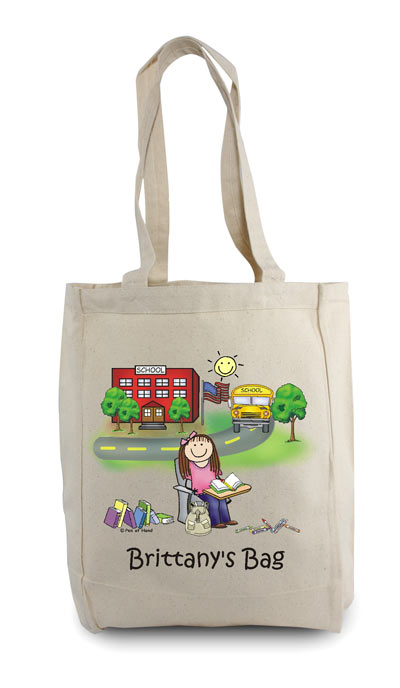 Pen At Hand Stick Figures - Tote Bag - School Girl