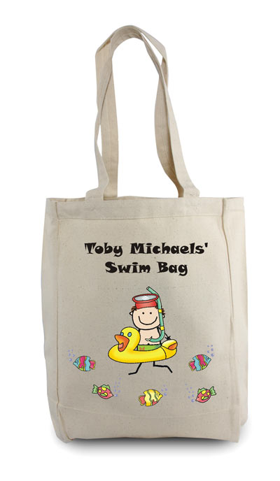 Pen At Hand Stick Figures - Tote Bag - Swim Boy