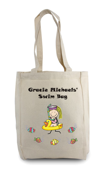 Pen At Hand Stick Figures - Tote Bag - Swim Girl