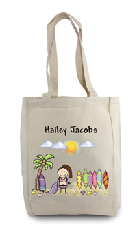 Pen At Hand Stick Figures - Tote Bag - Beach Girl