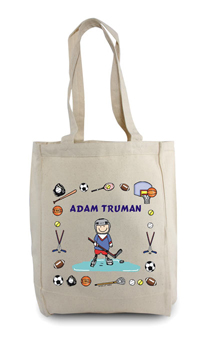 Pen At Hand Stick Figures - Tote Bag - Sports Border
