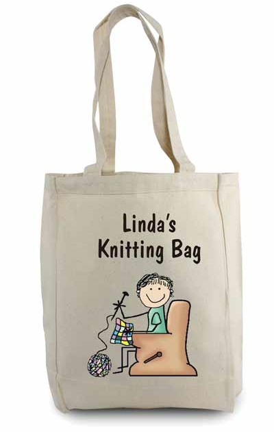 Pen At Hand Stick Figures - Tote Bag - Knitting Tote Bag: More Than Paper