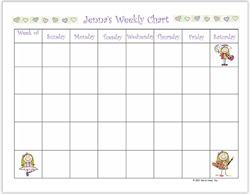 Pen At Hand Stick Figures - Jumbo Weekly Planner Pad (Full Color Girl)