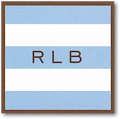 Gift Stickers by Boatman Geller - Light Blue Stripe/Brown Border