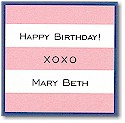 Gift Stickers by Boatman Geller - Pink Stripe/Navy Border