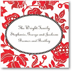 Gift Stickers by Boatman Geller - Red Floral