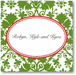 Gift Stickers by Boatman Geller - Green Damask Gift Stickers by Boatman Geller - Green Damask
