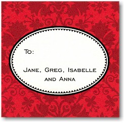 Gift Stickers by Boatman Geller - Red Damask