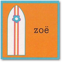 Gift Stickers by Boatman Geller - Surfboard Orange Gift Stickers by Boatman Geller - Surfboard Orange