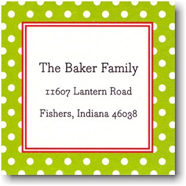 Gift Stickers by Boatman Geller - Lime Polka Dot