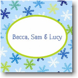 Holiday Gift Stickers by Boatman Geller - Snowflake Light Blue