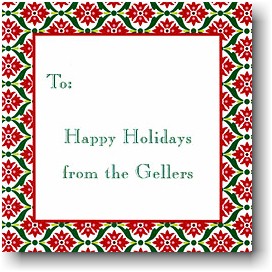 Holiday Gift Stickers by Boatman Geller - Ornamental Red