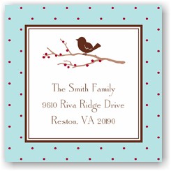 Holiday Gift Stickers by Boatman Geller - Bird on Branch Holiday