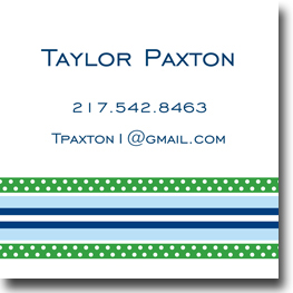 Gift Stickers by Boatman Geller - Grosgrain Blue & Green