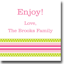 Gift Stickers by Boatman Geller - Grosgrain Pink & Green Gift Stickers by Boatman Geller - Grosgrain Pink & Green