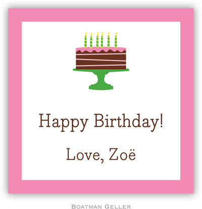 Gift Stickers by Boatman Geller - Birthday Cake Pink