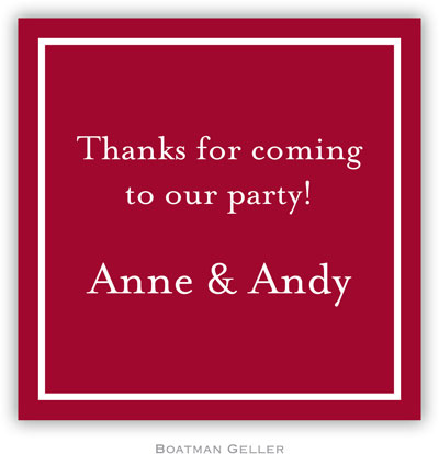 Gift Stickers by Boatman Geller - Classic Square Cranberry Gift Stickers by Boatman Geller - Classic Square Cranberry