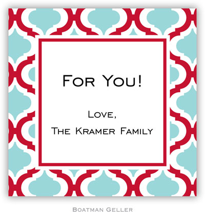 Gift Stickers by Boatman Geller - Kate Red & Teal Gift Stickers by Boatman Geller - Kate Red & Teal