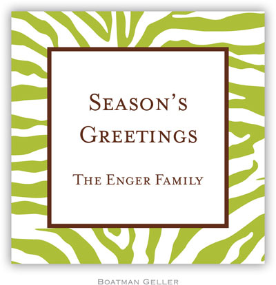 Gift Stickers by Boatman Geller - Zebra Green Gift Stickers by Boatman Geller - Zebra Green