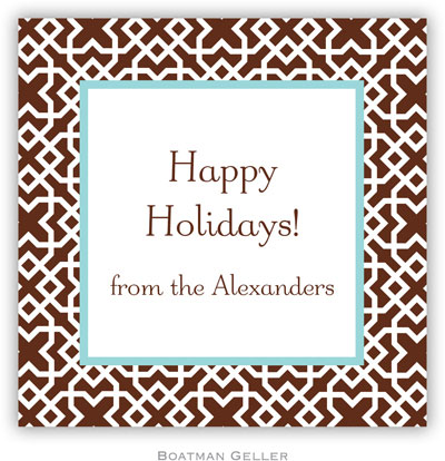 Gift Stickers by Boatman Geller - Mod Lattice Brown Gift Stickers by Boatman Geller - Mod Lattice Brown