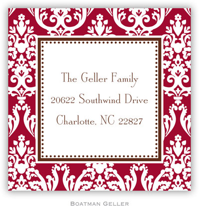 Gift Stickers by Boatman Geller - Madison Damask Cranberry