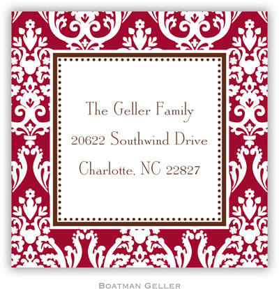 Gift Stickers by Boatman Geller - Madison Damask Cranberry Gift Stickers by Boatman Geller - Madison Damask Cranberry