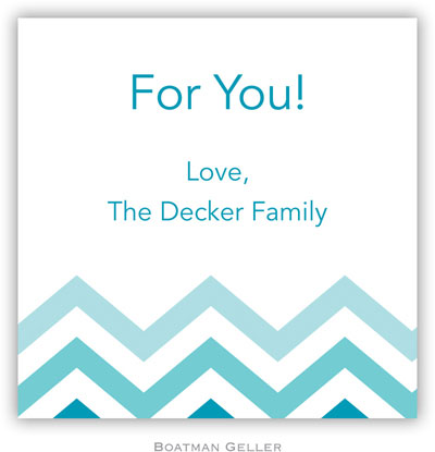 Gift Stickers by Boatman Geller - Chevron Ombre Teal Gift Stickers by Boatman Geller - Chevron Ombre Teal