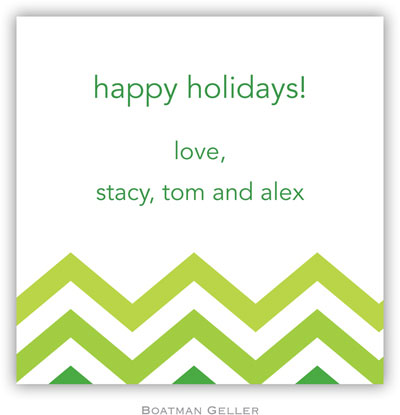 Gift Stickers by Boatman Geller - Chevron Ombre Green