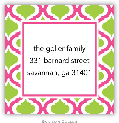 Gift Stickers by Boatman Geller - Kate Raspberry & Green Gift Stickers by Boatman Geller - Kate Raspberry & Green