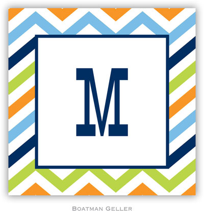 Gift Stickers by Boatman Geller - Chevron Blue Orange & Lime