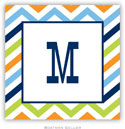 Gift Stickers by Boatman Geller - Chevron Blue Orange & Lime