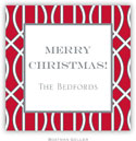 Gift Stickers by Boatman Geller - Trellis Red & Gray