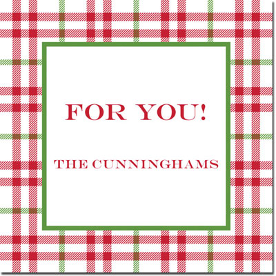 Gift Stickers by Boatman Geller - Miller Check Red & Green Gift Stickers by Boatman Geller - Miller Check Red & Green