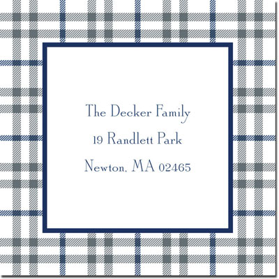 Gift Stickers by Boatman Geller - Miller Check Gray & Blue Gift Stickers by Boatman Geller - Miller Check Gray & Blue