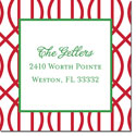 Gift Stickers by Boatman Geller - Trellis Reverse Cherry